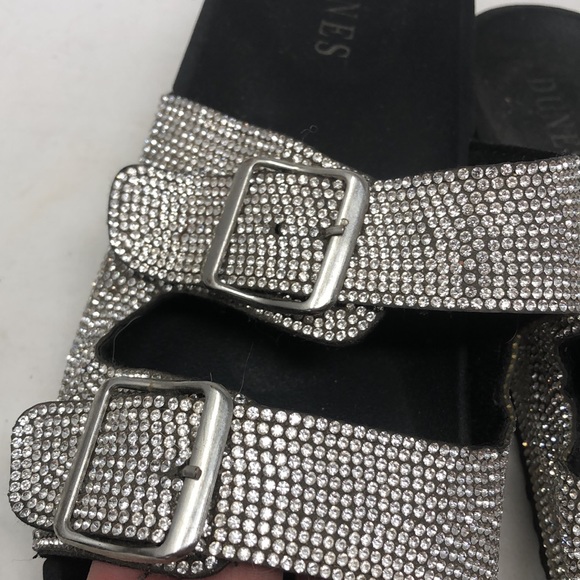 Dunes Two Strap Starlight Bling Crystal Sandals Slides - Picture 7 of 8
